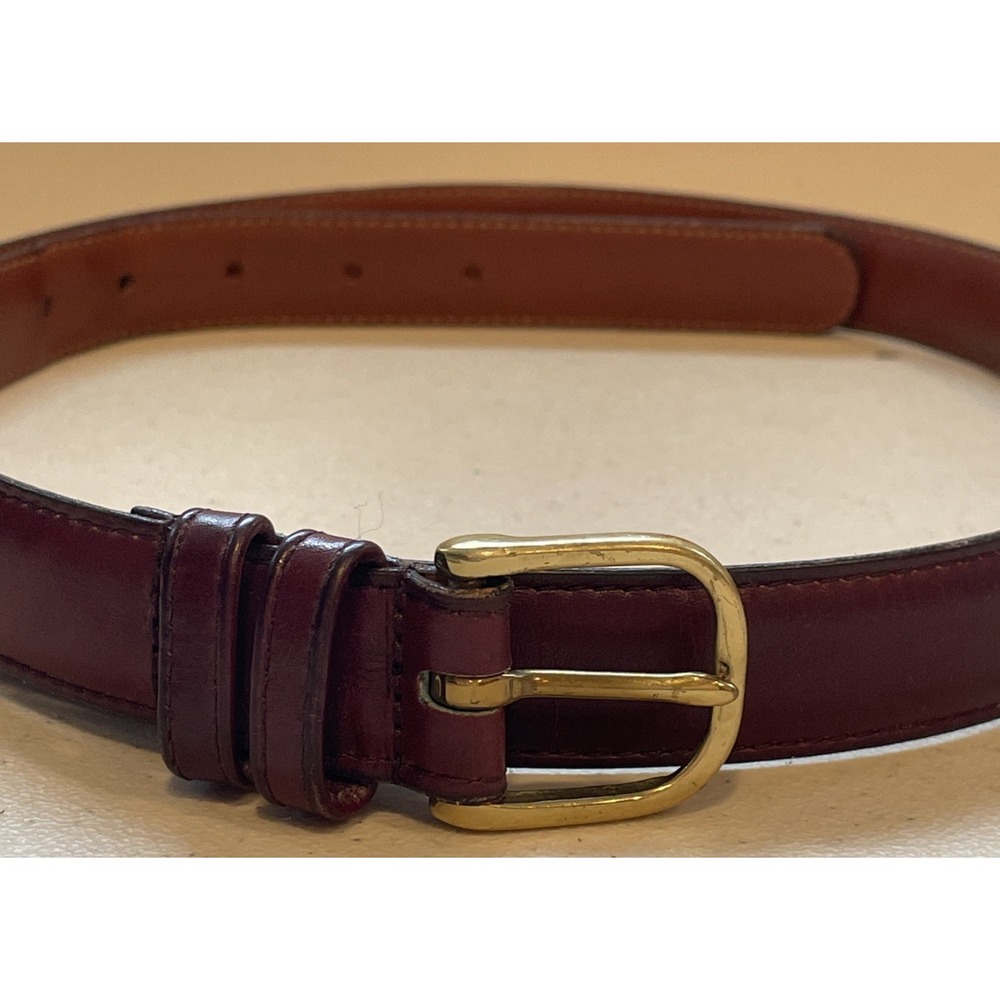 Vtg COACH 5500 Burgundy Leather Belt Brass Buckle Made In USA Size 40 Calfskin